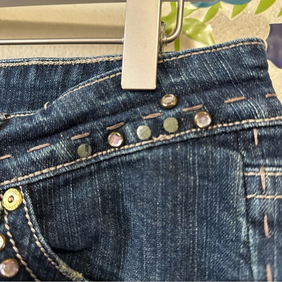 Echo Red Bootleg Regular Jeans Bling Bejeweled Rhinestone Size 29/9 R - Picture 10 of 13